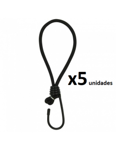 Tensor de goma negro con gancho para tienda 5 unidades