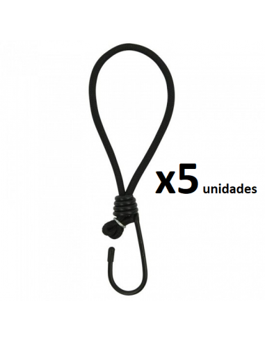 Tensor de goma negro con gancho para tienda 5 unidades
