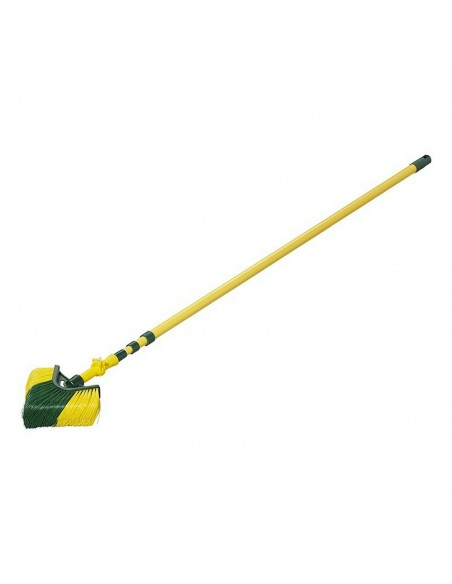 Corner broom with extendable telescopic handle up to 3.6 meters