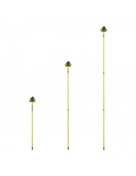 Corner broom with extendable telescopic handle up to 3.6 meters