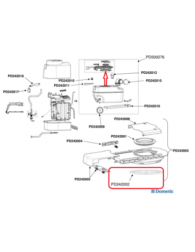 Joint inférieur de remplacement pour réservoir Dometic CT3000/4000