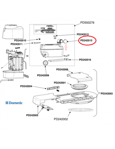 Nastro per braccio di scarico per cassetta Dometic