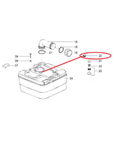 Vedação de ventilação Porta Potti Thetford