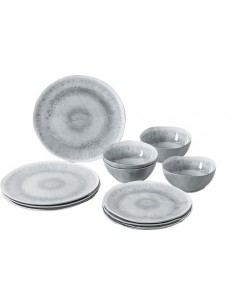 Brunner Midday Pearl Melamine 12-Piece Dinnerware Set