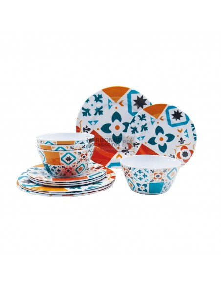 Melamine Vanilla Carreux 12 pezzi.