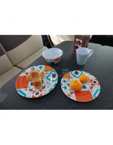 Utensílios de mesa em melamina Carreux 12 peças.