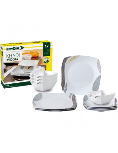 Melamine tableware 12 pieces Midday Khadí Brunner