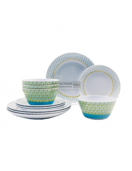 Utensílios de mesa em melamina Millefiori 12 peças