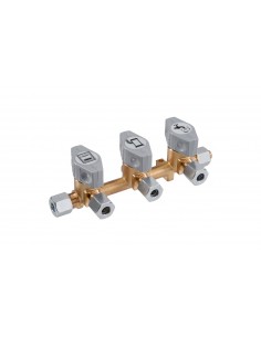 Válvula de gas con 3 vías completa GOK 8/6mm