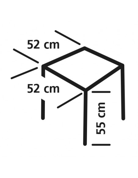 Table pliante Burzet aluminium renforcé 52x52x55