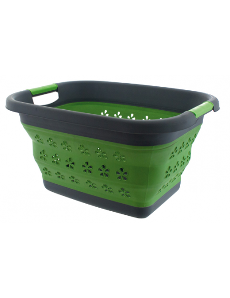 Multipurpose folding basket with reinforced handles