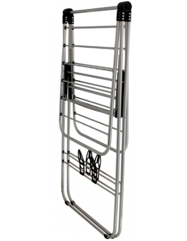 Tendedero plegable con estante y perfil para zapatos