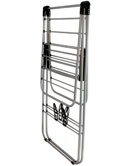 Folding clothesline with shelf and profile for shoes