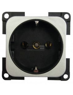 Enchufe empotrable para toma de 230V gris metalizado