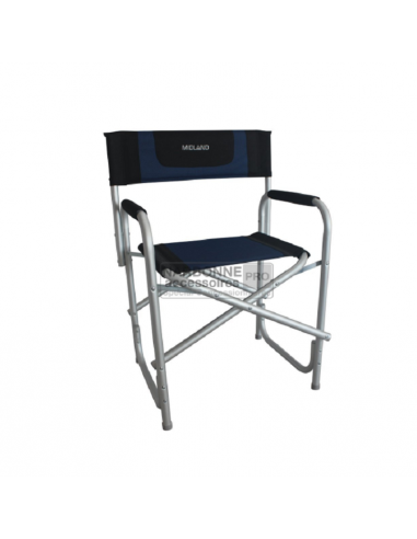 Chaise metteur en scène pliante aluminium noir/bleu MIDLAND
