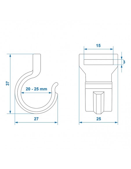 Slot clamp 20-25 mm Slot clamp 20-25 mm