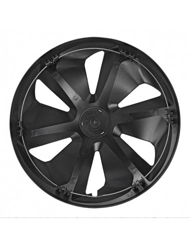 Tapacubos de ruedas Roco plateado/negro. 15 pulgadas. x2