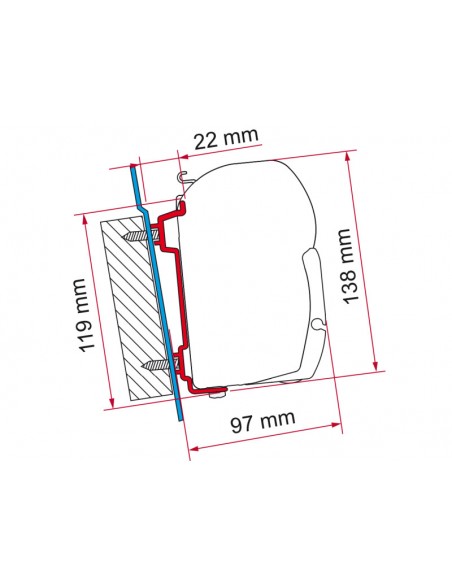 Adaptador Ford Transit para toldo F45/F70