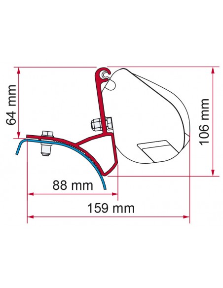 Adapter für Markise F35 Mercedes Viano / Marco Polo / Vito / V-Klasse