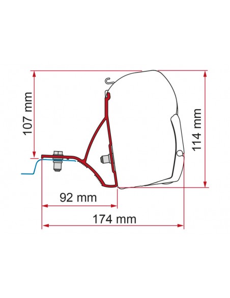 Adaptador Fiamma F45 y F70 para modelos Trafic / Vivaro / NV300 / Talento desde 2014 en adelante