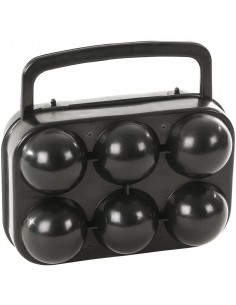 Huevera de plástico negro para 6 huevos. Bo-Camp