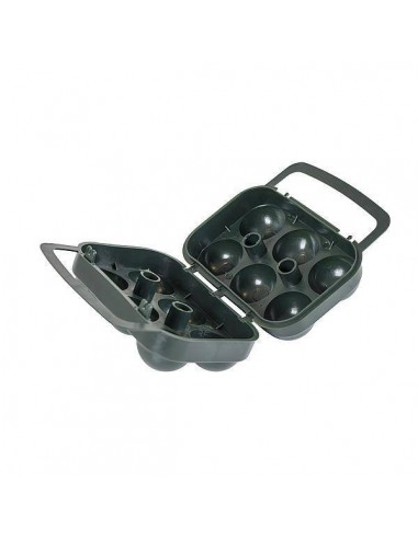Portauovo in plastica nera per 6 uova.Bo-Camp