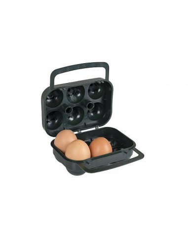 Copo de ovo de plástico preto para 6 ovos. Bo-Camp