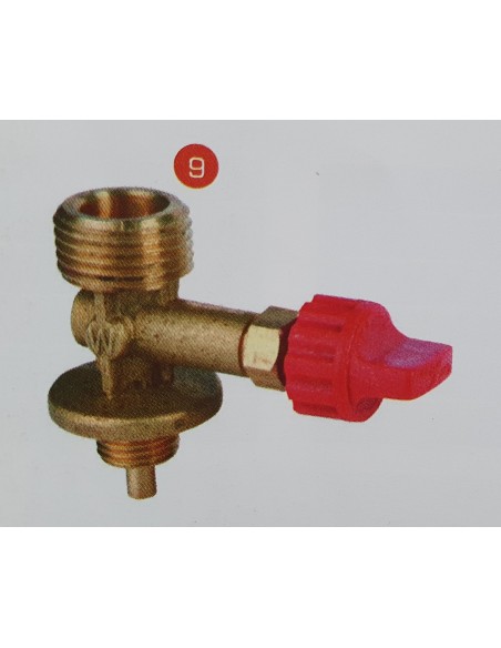 Regler oder Schraubenschlüssel für rote Flasche