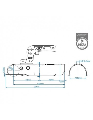 Kopie von Stabilisator mit Kugelkopfkupplung 70 mm Pro Plus