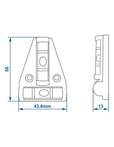 Piccolo livello con forma di triangolo con magnete