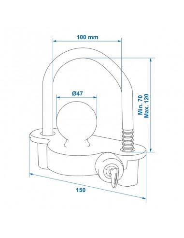 Palla rimorchio antirossa con blocco cilindrico ProPlus