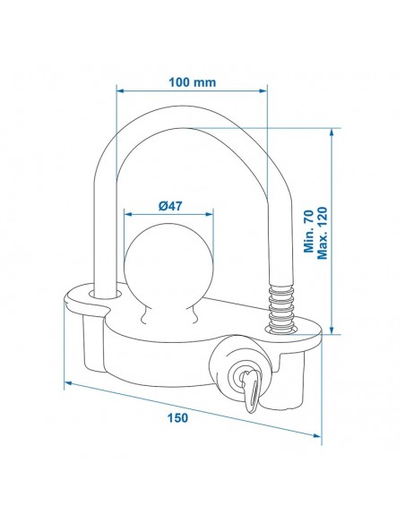 Palla rimorchio antirossa con blocco cilindrico ProPlus