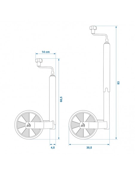 48mm Jockey Wheel 220x70mm