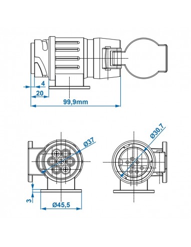 Adaptador de 13 a 7 pines en envase
