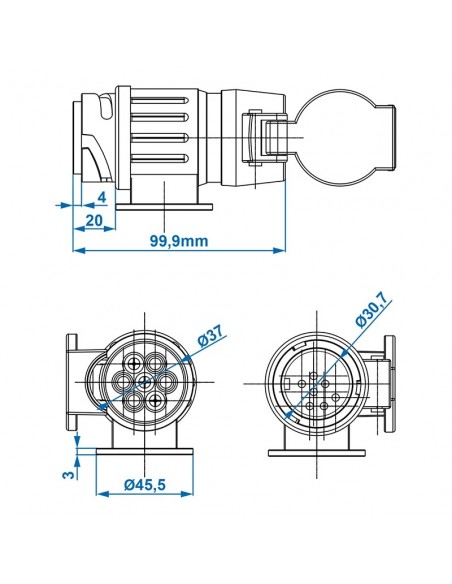 Adaptador de remolque de 13 a 7 pines