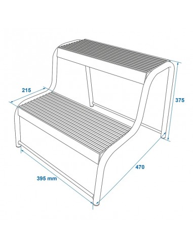 Non-slip galvanized steel double step