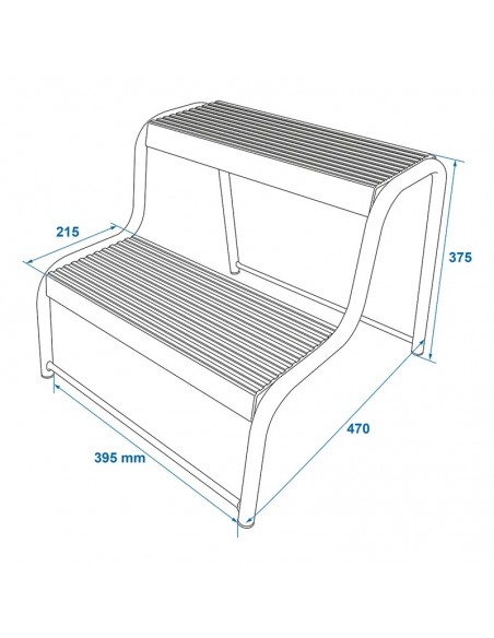 Non-slip galvanized steel double step Non-slip galvanized steel double step