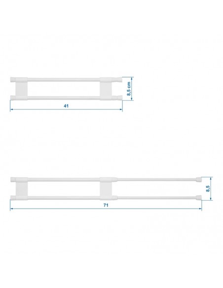 Extendable locking bars from 40.5 to 71 cm for refrigerators and cabinets