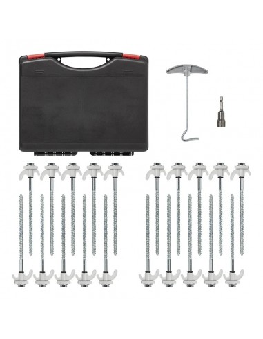 Set da 20 pezzi in metallo avvitabile 20cm con gancio in plastica