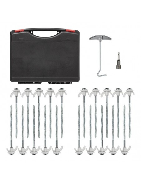 Set da 20 pezzi in metallo avvitabile 20cm con gancio in plastica