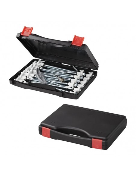 Set of 20 pieces 20cm screwable metal pegs with plastic hook