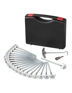 Juego de clavijas de 20 piezas 20cm de metal atornillable con gancho de plástico