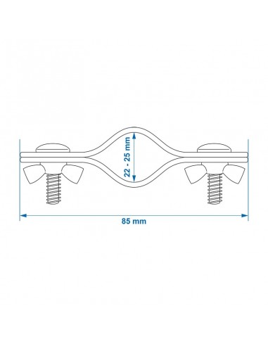 Double clamping end clamp for tube 25-28 mm