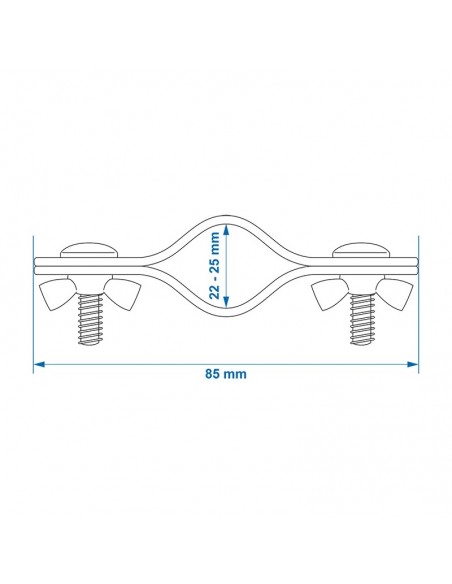 Double clamping end clamp for tube 25-28 mm
