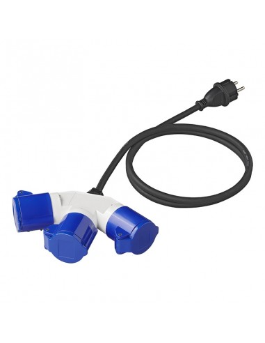 Cable adaptador de 150cm 3x1,5mm² de enchufe Schuko a 3xCEE