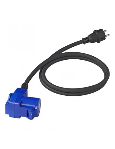 Cable adaptador de 150cm 3x2,5mm² desde el conector Schuko al conector angular CEE + conector Schuko ProPlus