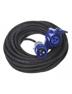 Cable de extensión CEE de 10m con conector angular CEE + conector Schuko 3x1,5mm²