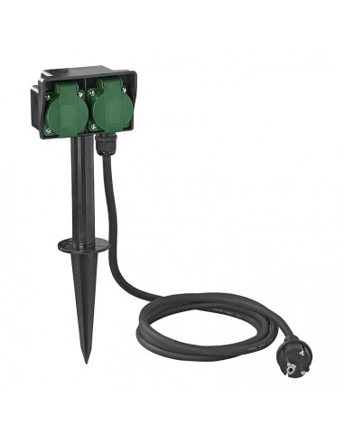 Doppia spina da giardino Schuko con 2m 3x1,5mm2 ProPlus Picket