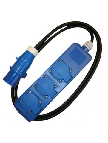 Regleta con 3 enchufes cetac hembra 1,5 metros