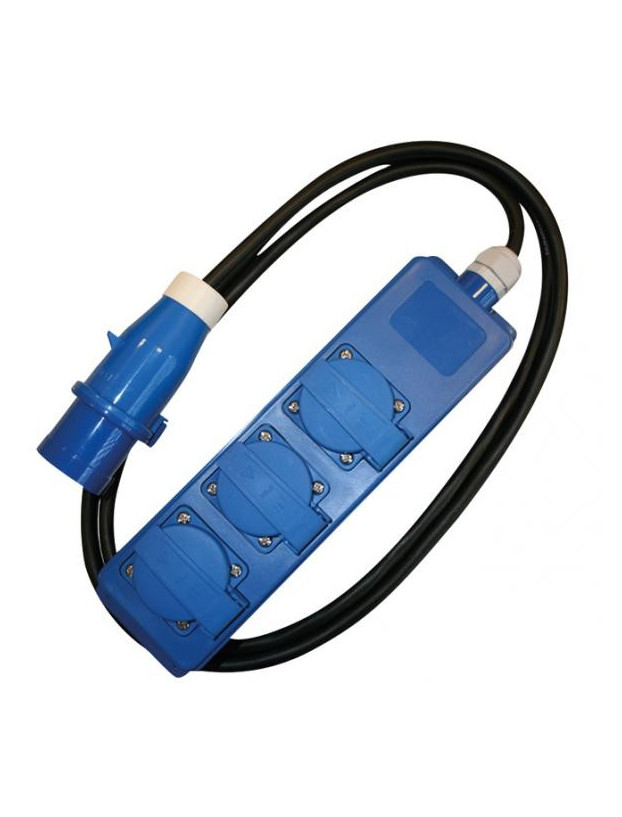 Barra de terminais com 3 plugues fêmea de cetac 1,5 metros